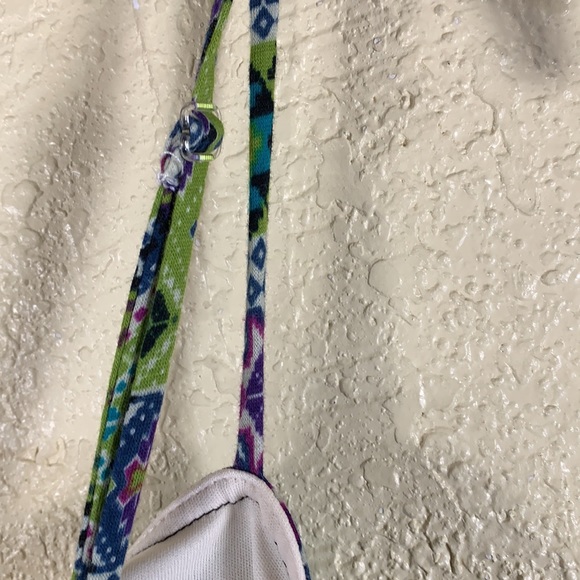 Love Rocks Knit Top Summer Blouse L Green Purple Tiered Removable Pads - Picture 9 of 13